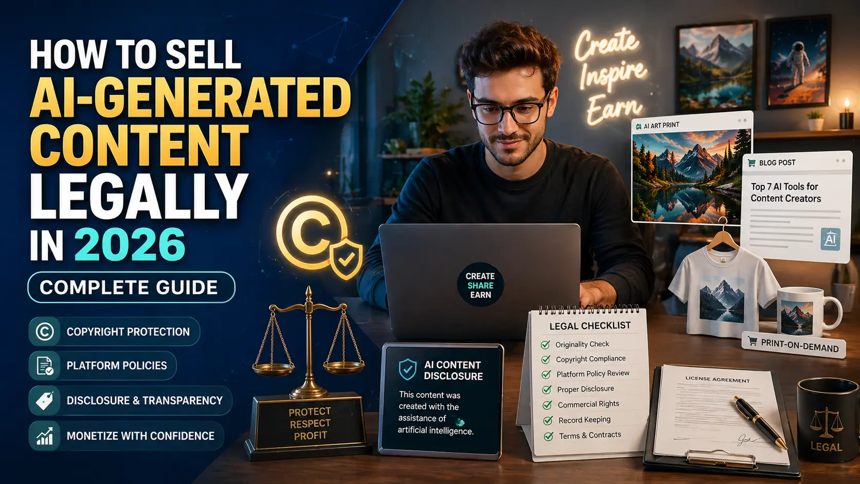 sell AI-generated content legally - complete 2026 guide for creators