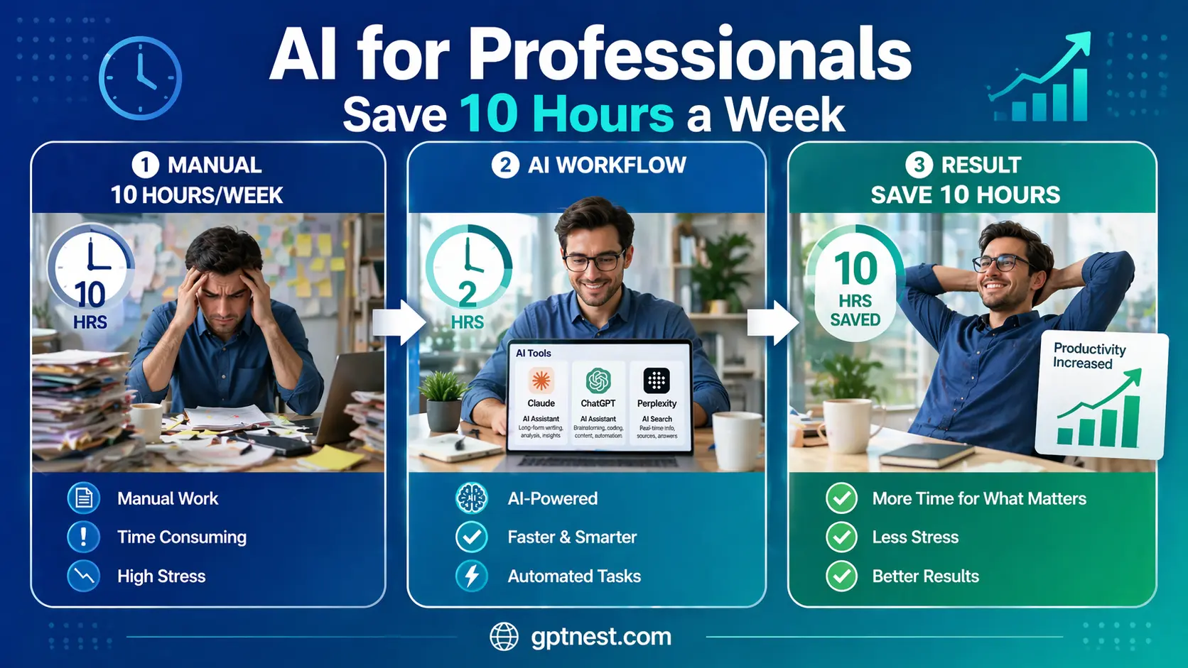 Professional AI productivity tools interface comparison showing writing research and summarization features