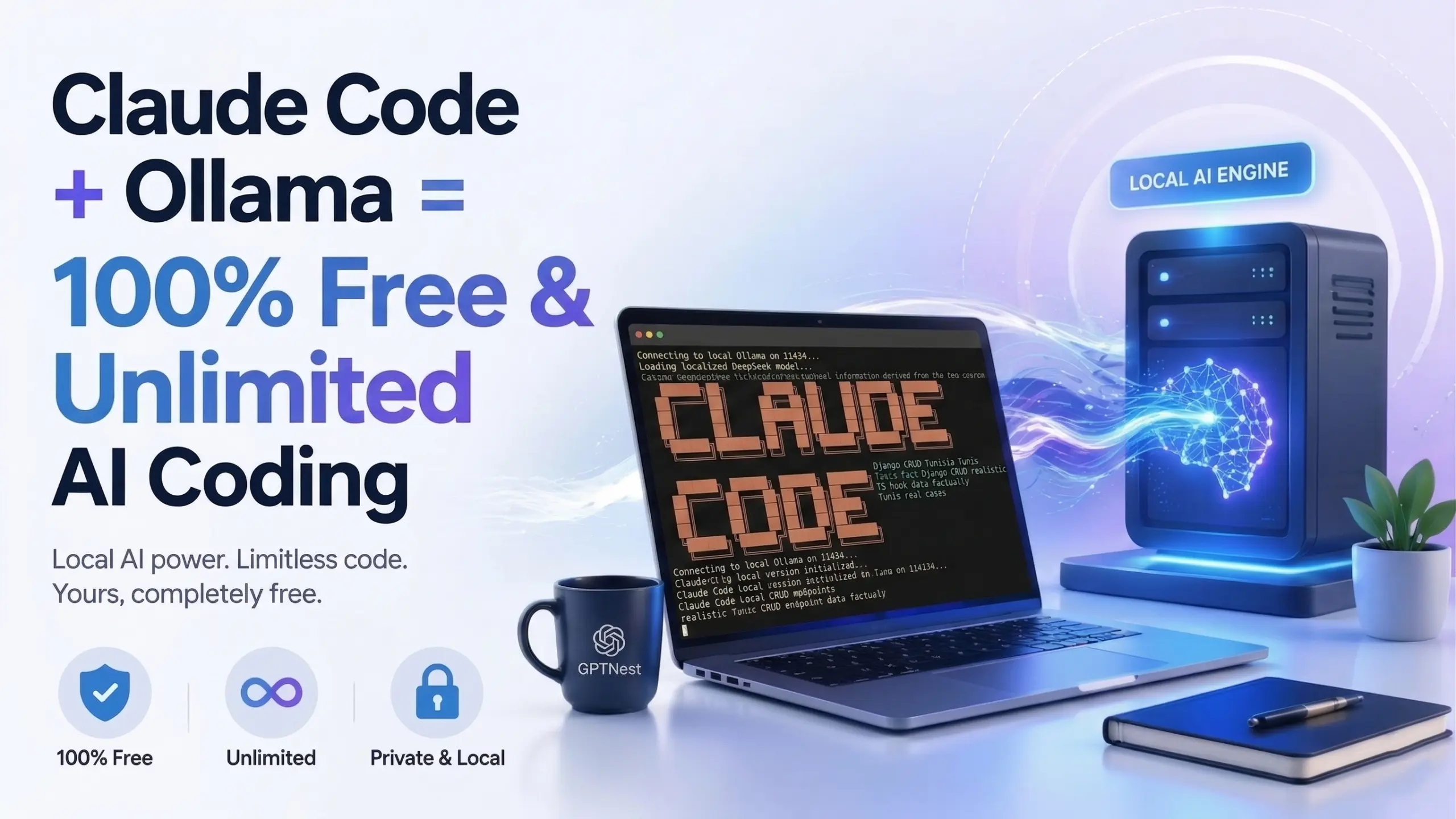 Claude Code and Ollama 100% Free AI Coding Setup