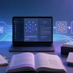 an article about a free AI study pipeline using NotebookLM, Claude, and Anki. Show a clean modern learning